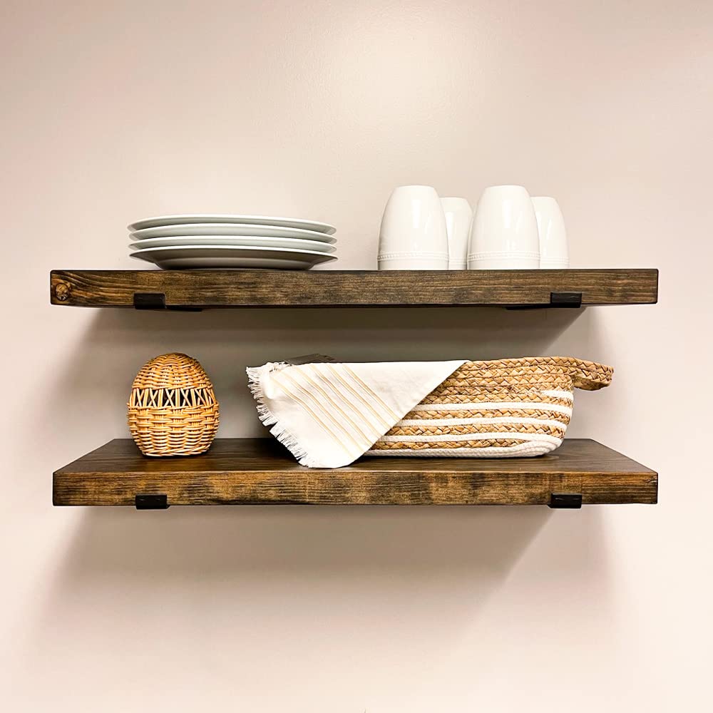 Amazon.com: Rustic Shelves with J-Brackets Set of 2, Industrial